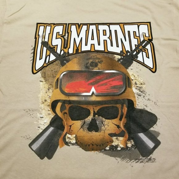 New USMC Desert Skull Tee Shirt L/Large Mens United States Military US Marines - Picture 3 of 9